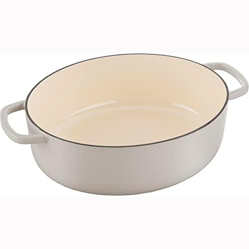 Crema white oval enameled dutch oven — photo 5