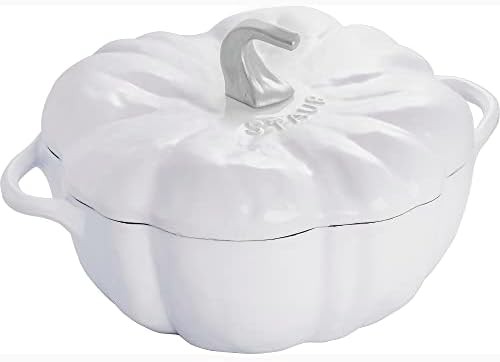 White pumpkin shaped cast iron dutch oven