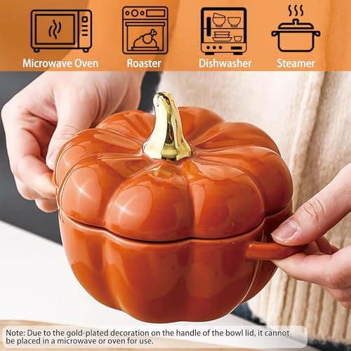 Mini orange pumpkin ceramic baking dish — photo 4