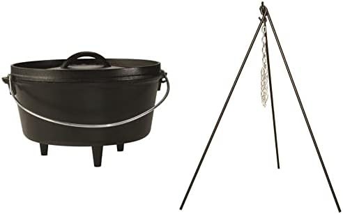 Five quart camp oven with tripod