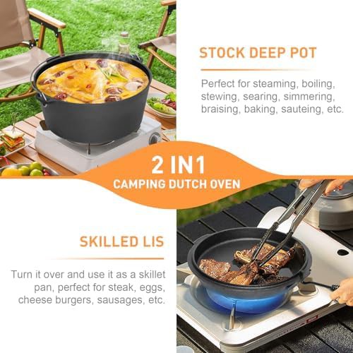 Large nine quart preseasoned camping pot — photo 5
