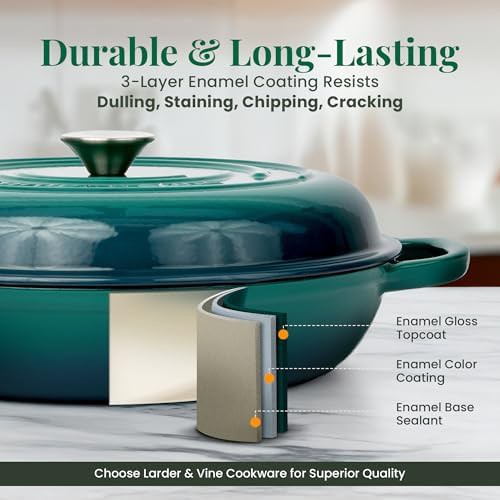 Bondi blue shallow enameled braiser pan — photo 4