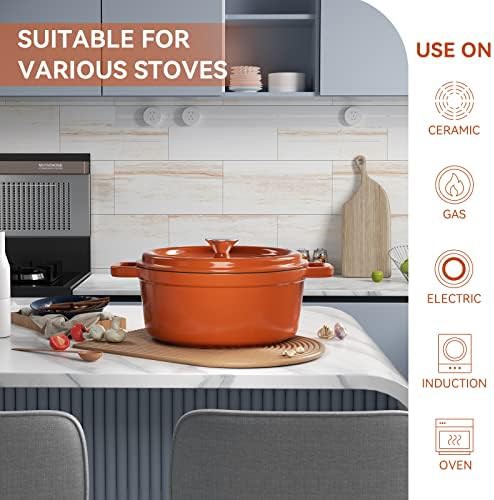 Orange enameled 6.5 quart Dutch oven — photo 4