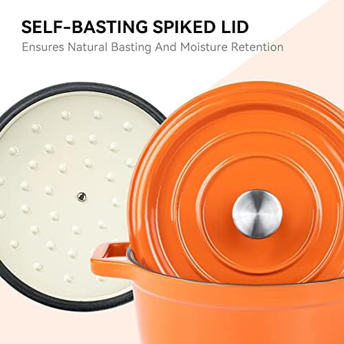 Orange enameled 6.5 quart Dutch oven — photo 5