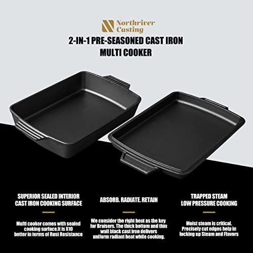 Rectangular 2 in 1 cast iron set — photo 3