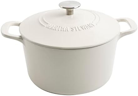 Martha Stewart Gatwick 7 quart linen silver pot