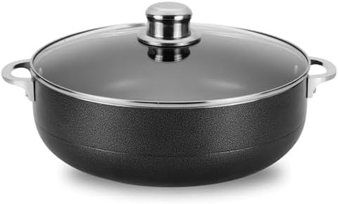 Large black nonstick aluminum caldero pot