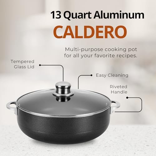Large black nonstick aluminum caldero pot — photo 5