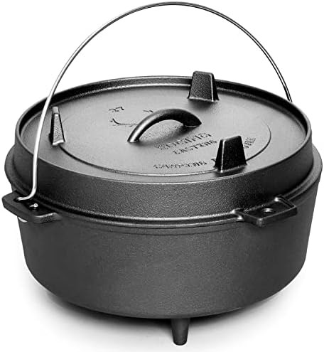 4.5 quart pre-seasoned camping pot with legs