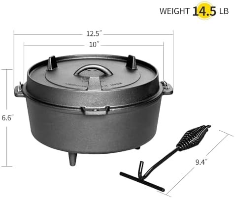 4.5 quart pre-seasoned camping pot with legs — photo 3