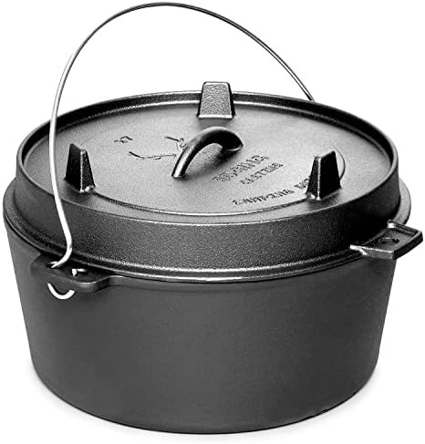 6 quart pre seasoned camping pot with tripod — photo 4