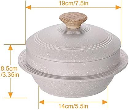 White enameled cast aluminum rice pot — photo 3