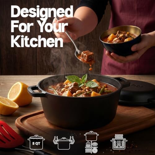 Pre-seasoned cast iron 5 quart dutch oven — photo 4