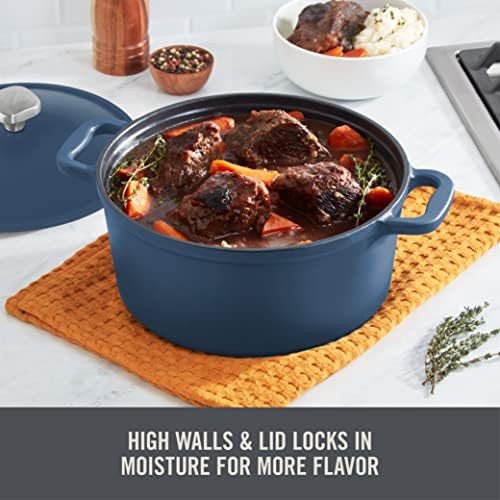 Blue titanium ceramic nonstick cast iron pot — photo 4