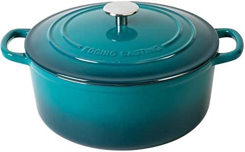 5.5 quart darkcyan enameled covered pot