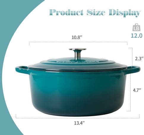 5.5 quart darkcyan enameled covered pot — photo 3