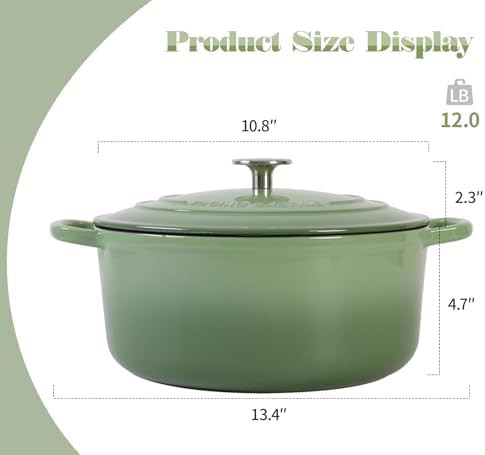 5.5 quart pistachio enameled round pot — photo 3