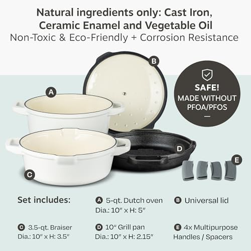 White enameled stackable five piece set — photo 5