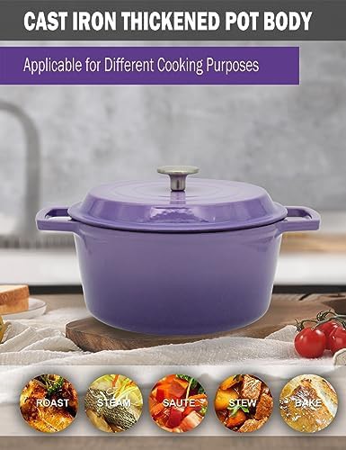 Violet Enameled Cast Iron Four Quart Pot — photo 5