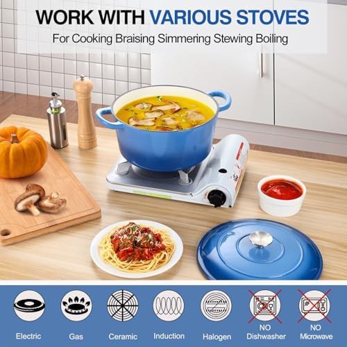 Blue enameled cast iron 6 quart pot — photo 4