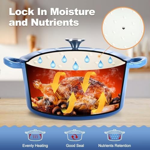 Blue enameled cast iron 6 quart pot — photo 5