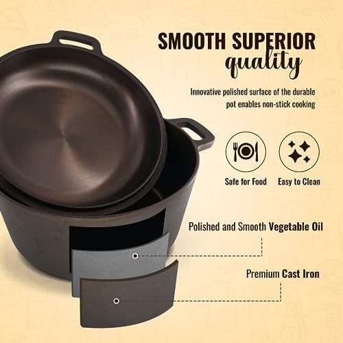 Polished cast iron pot with skillet — photo 4