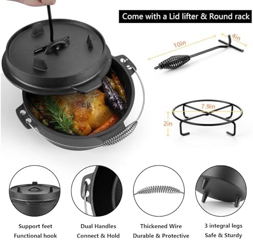 Seven quart camping pot with lid lifter — photo 4