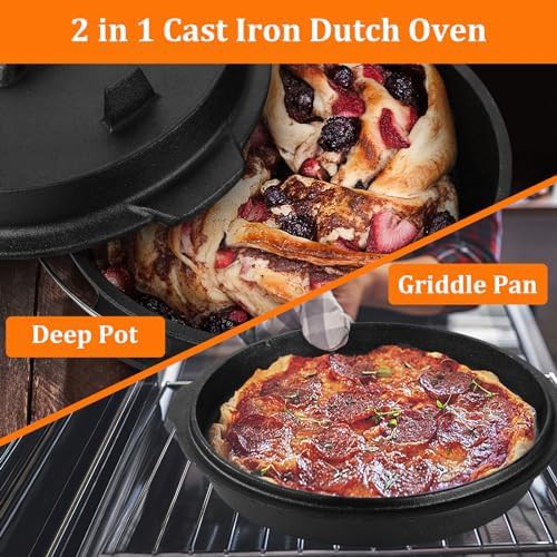 Large pre-seasoned camping two-in-one pot — photo 4
