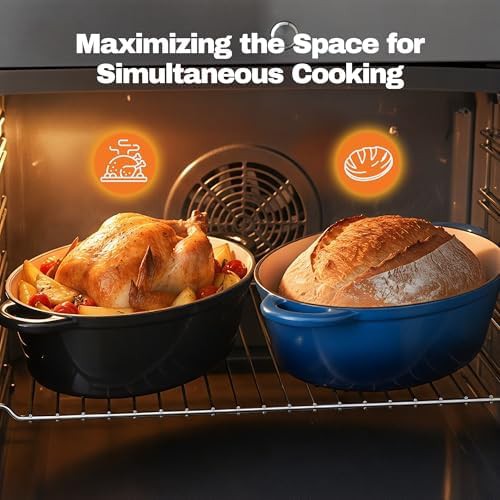 Black Oval Enameled Cast Iron Casserole — photo 4