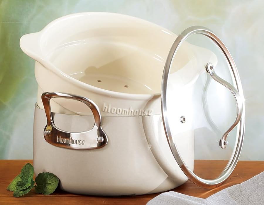 Oat white aluminum six quart steamer pot — photo 4
