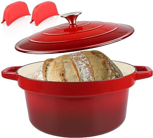Nonstick enameled iron pot with liners