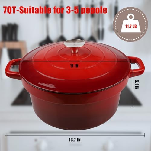 Nonstick enameled iron pot with liners — photo 4