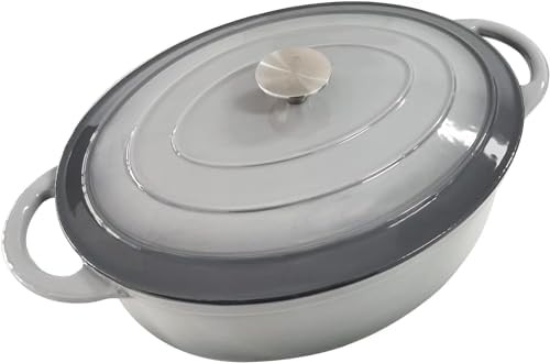 Gray oval braising pot 7 qt