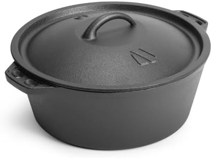Round pre seasoned cast iron 3 quart