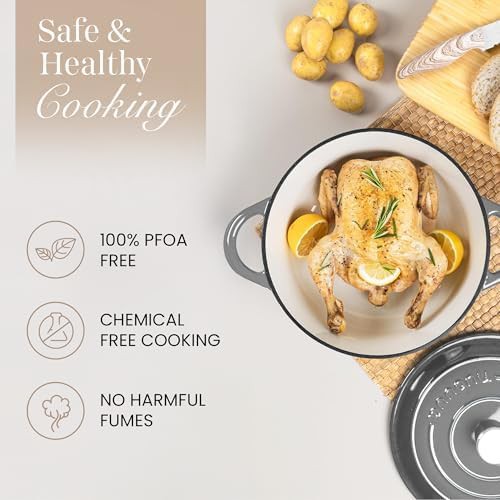Grey enameled cast iron 6.4 quart pot — photo 5