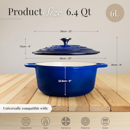 Dark blue heavy duty 6.4 quart pot — photo 3
