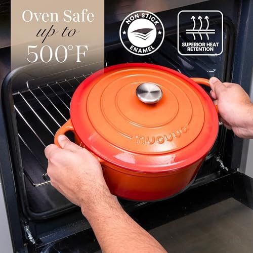 Orange enameled cast iron 6.4 quart pot — photo 5