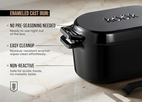 Black oval bread oven with dual handles — photo 5