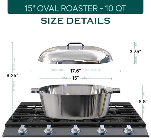 Large oval cast aluminum roasting pan — photo 4