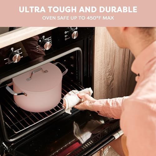 Pink ceramic nonstick six quart pot — photo 5