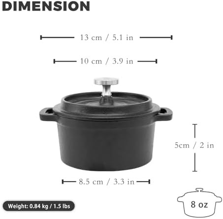 Pre-seasoned mini cast iron cocotte set — photo 3
