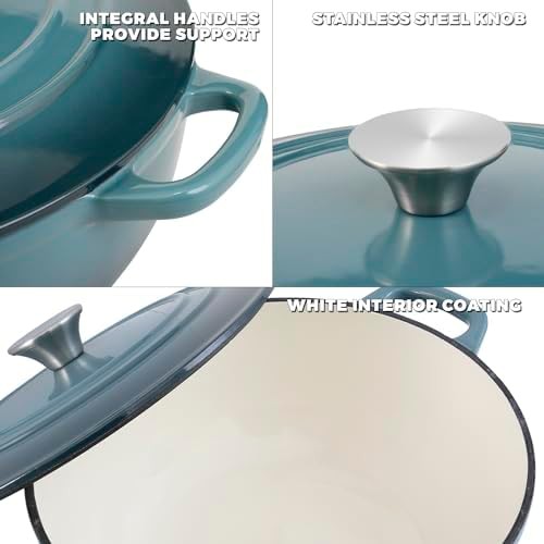 Slate blue enameled cast iron dutch oven — photo 3