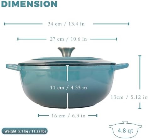 Slate blue enameled cast iron dutch oven — photo 4