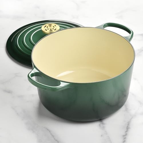 Artichaut green deep round dutch oven with gold knob — photo 3