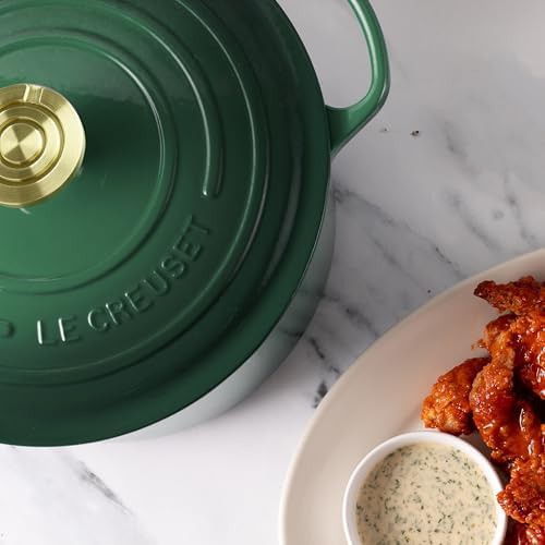 Artichaut green deep round dutch oven with gold knob — photo 4