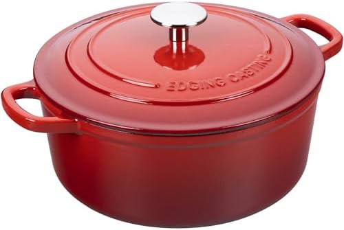 7 quart red enameled round cast iron oven — photo 4