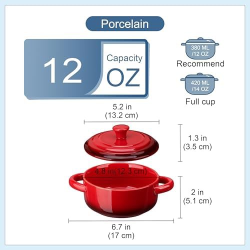 Mini ceramic cocotte set with lids — photo 3