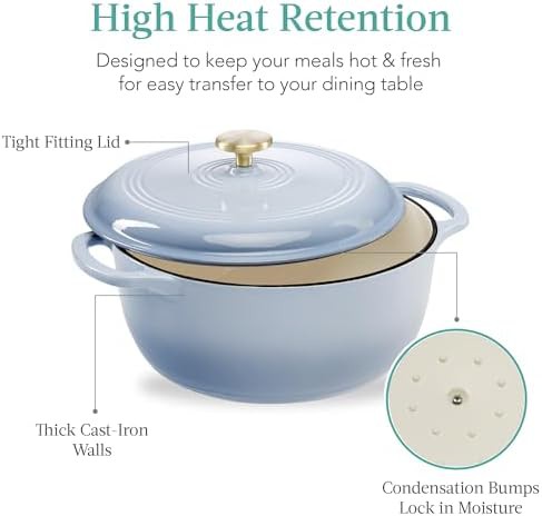 Cornflower blue 7.5 quart round Dutch oven — photo 5