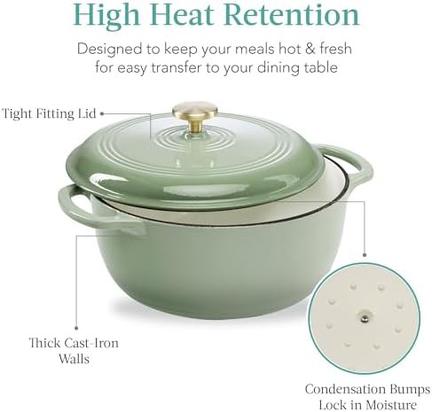 Sage green 6 quart round Dutch oven — photo 5