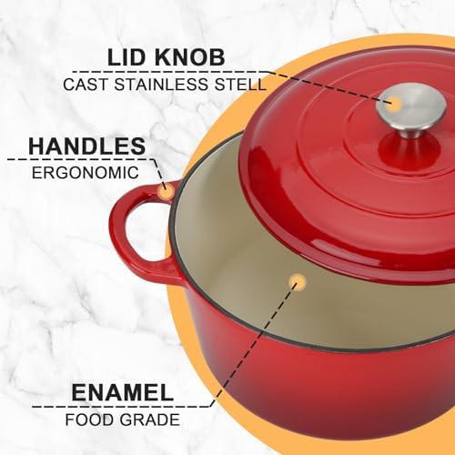 Enameled cast iron five quart casserole — photo 3
